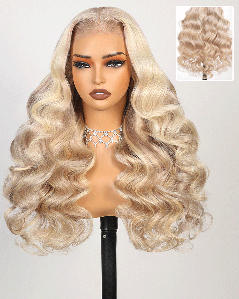 Arabella 13x6 Three-Go™ Blonde Highlight Glueless Wig Loose Body Wave With Drawstring 100% Human Hair Wig