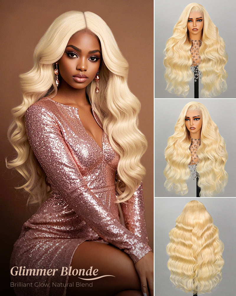 Arabella 13x4 Frontal Lace & 6x5 Invisible Knots Glueless 613 Blonde Body Wave Wig Invisible Knots Realistic Hairline