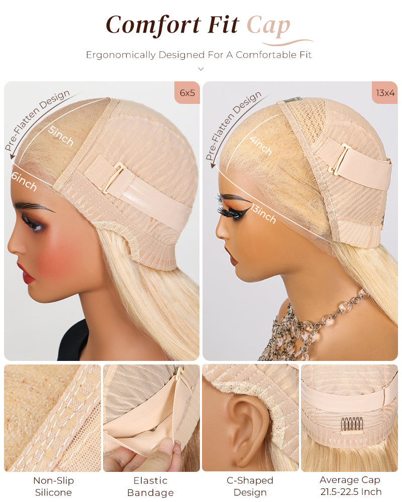 【Subscriber Deal】Arabella 13x4 Frontal Lace & 6x5 Invisible Knots Glueless 613 Blonde Body Wave Wig Invisible Knots Realistic Hairline