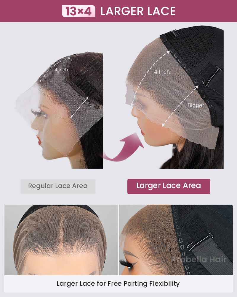 000【Bogo Sale】Pre-Braid Straight Short Bob Natural Black 13x4 Lace Front Human Hair Wig