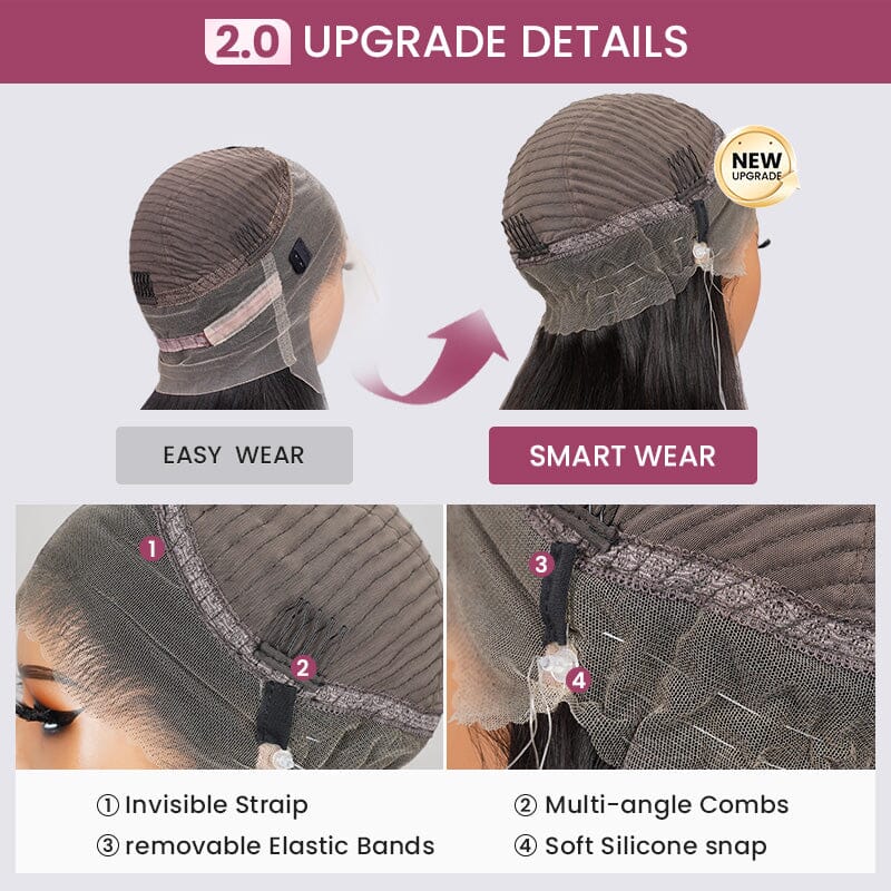 【$299 = 2 WIGS】Arabella 360 Full Lace Glueless Silky Straight Wig Invisi Drawstring Natural Black Pull & Go