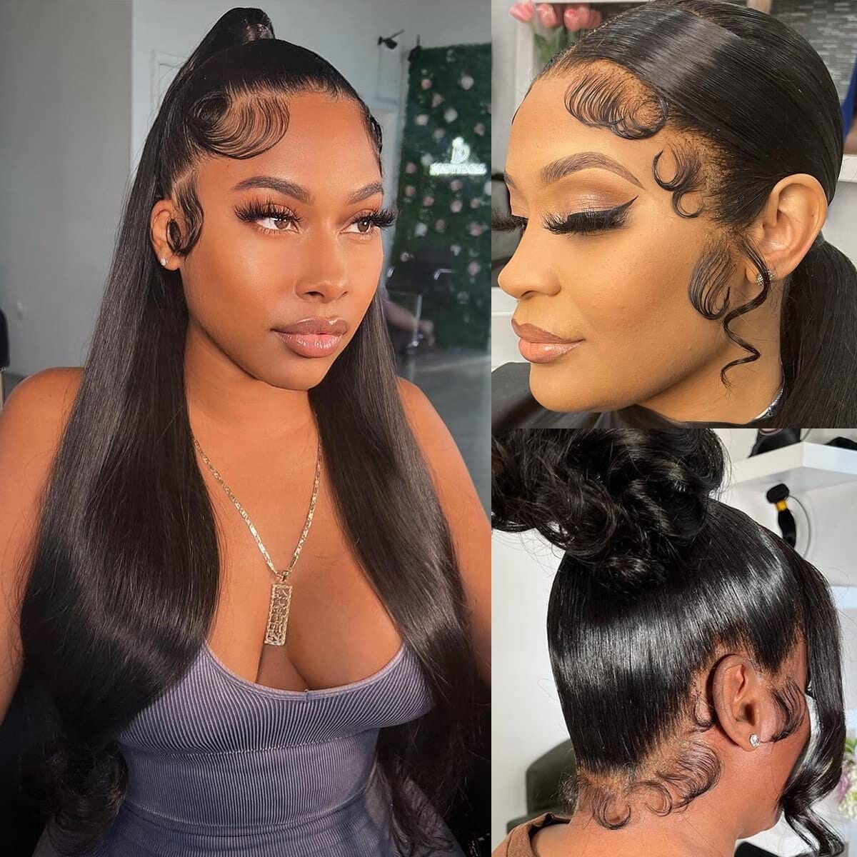 Arabella Upgrade 360 Full Lace Glueless Silky Straight/Body Wave/Jerry Curly Wig Invisi Drawstring Natural Black Pull & Go