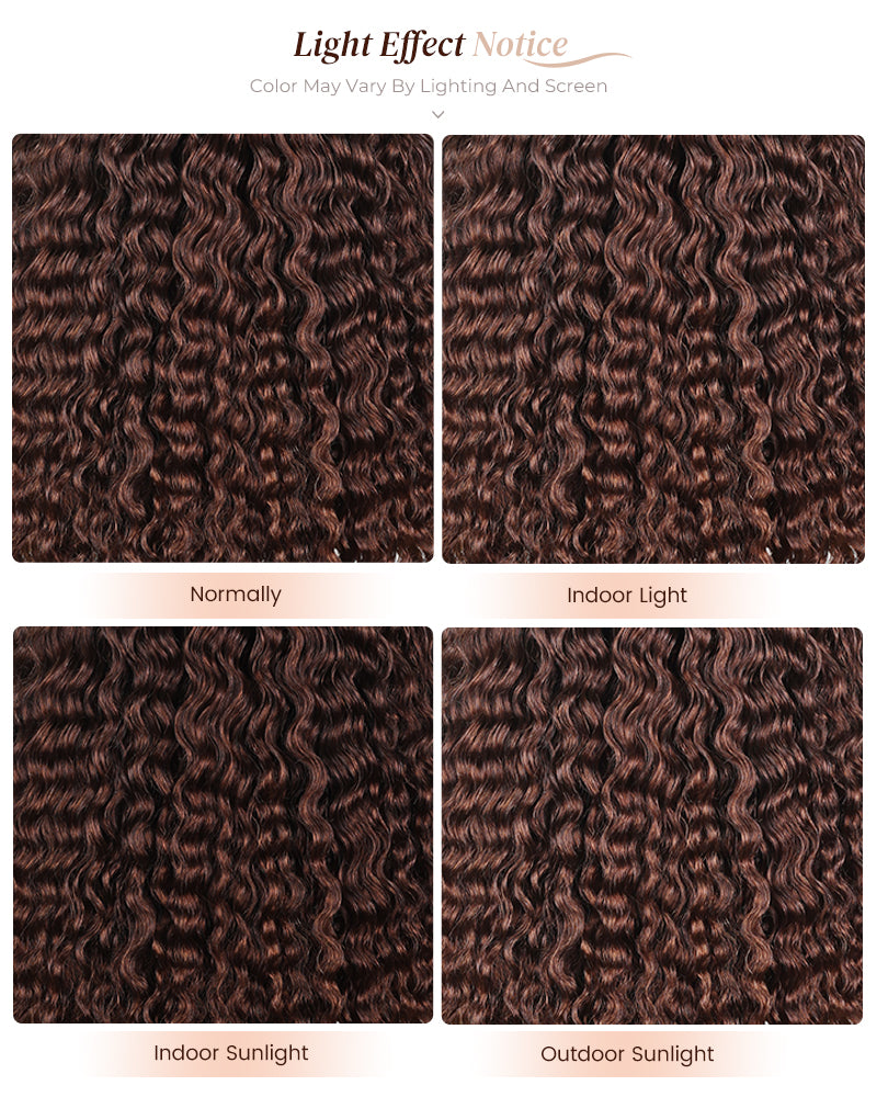 Arabella 13x4 Frontal Lace & 6x5 Invisible Knots Glueless Chocolate Brown Water Wave Wig Invisible Knots Realistic Hairline