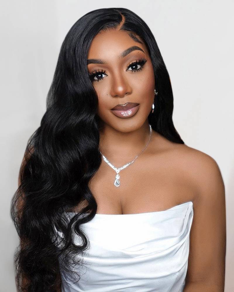 Arabella 6x5 Invisible Knots Glueless Body Wave Wig Pre-cut Lace Natural Black Beginner Friendly