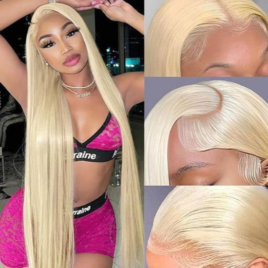 Arabella 【30" Super Sale】 Minimalist Color Series 13x4 Lace Front Pre-Bleached Knots Blonde and Brown Highlight Colored Body Wave/Straight Human Hair Wig