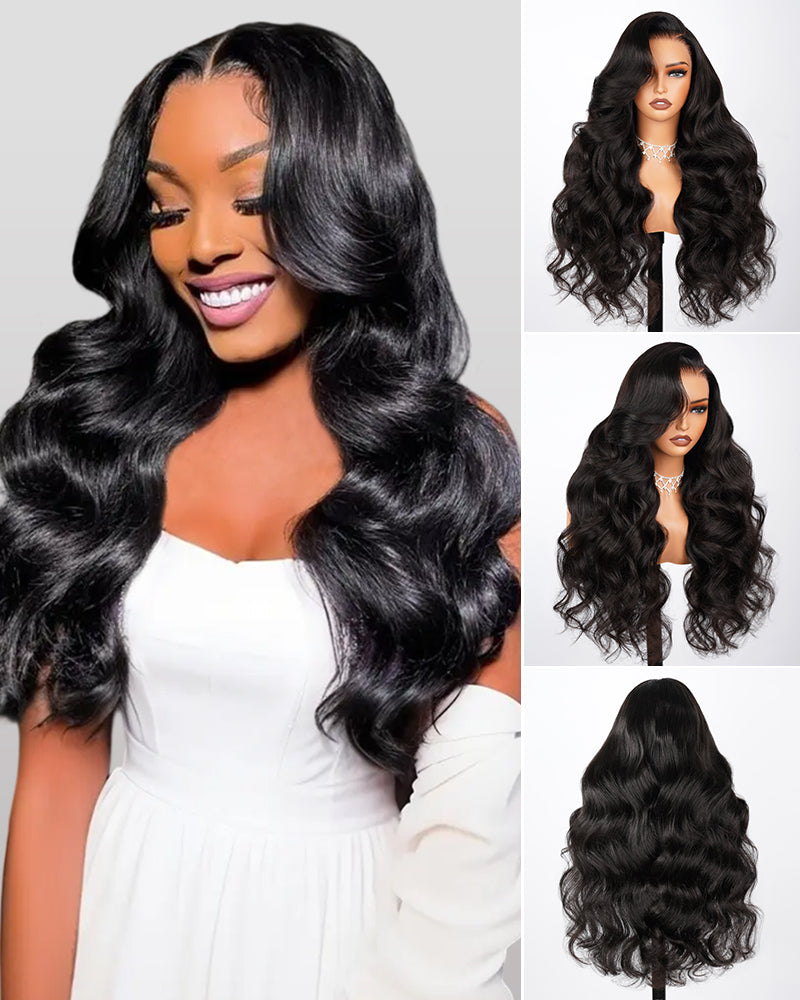 Arabella 6x5/13x4 Lace Glueless Body Wave Wig Pre-cut Lace Natural Black Beginner Friendly