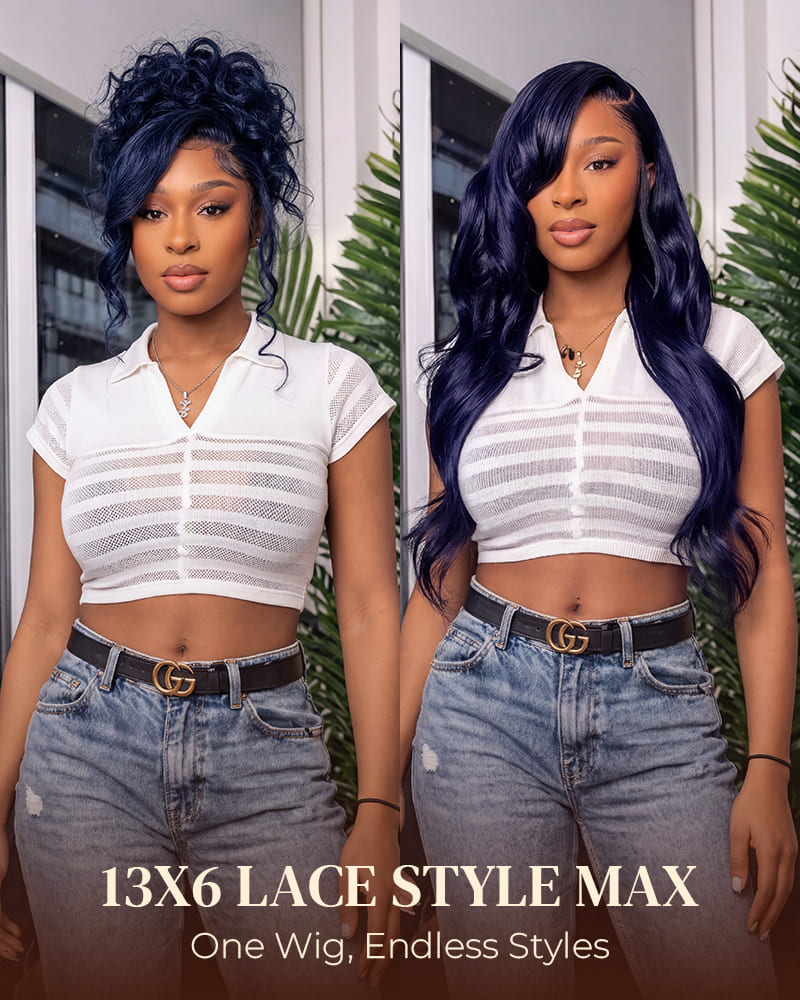 Arabella 13x6 Three-Go™ Midnight Blue Glueless Loose Body Wave With Drawstring 100% Human Hair Wig