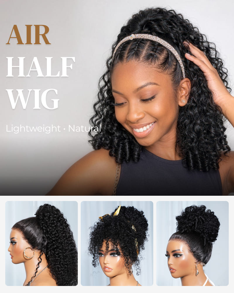 Arabella Jerry Curly with Burmese Curly Ponytail Natural Black Hair Extensions Instant Volume 100% Human Hair