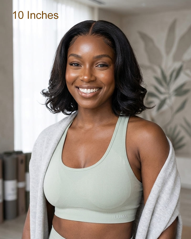 【BOGO】Arabella T-Part Lace Body Wave Bob Wig Natural Black Clip Easy Wear & Go