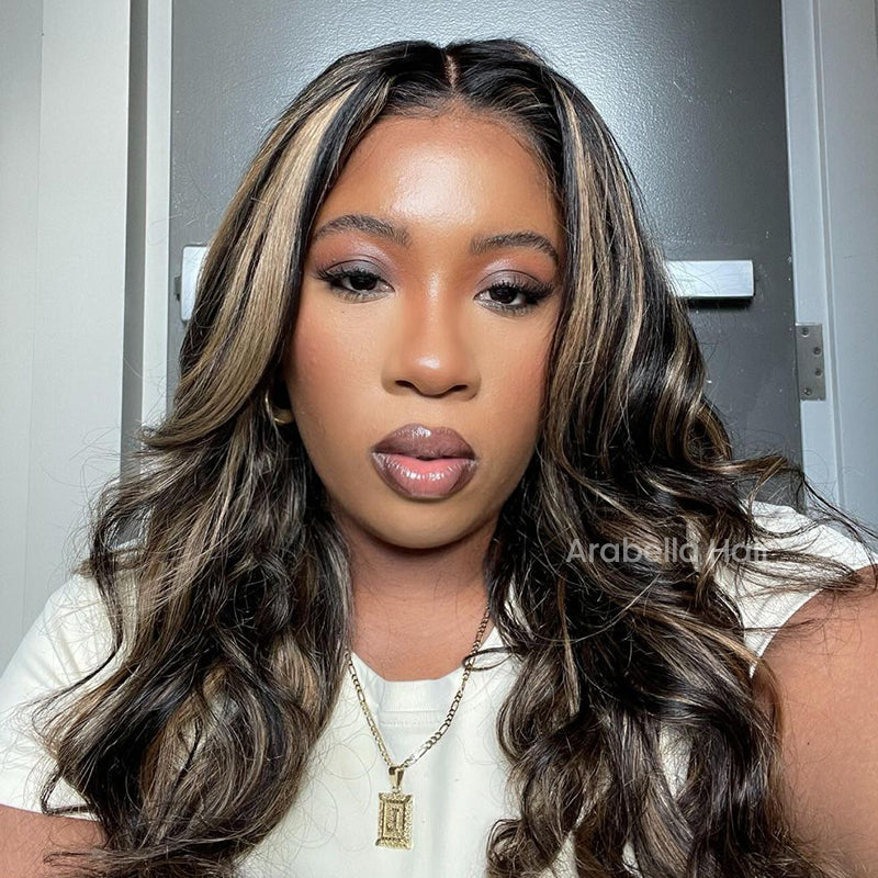 Arabella Balayage Highlights Color Body Wave 6x5 Pre-Cut Lace Front Glueless Human Hair Wig