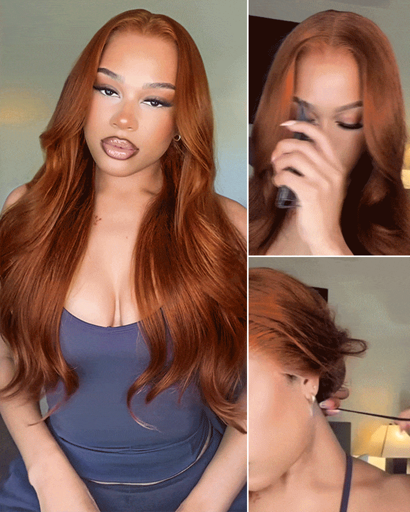 Dark Copper Ginger Glueless Wig
