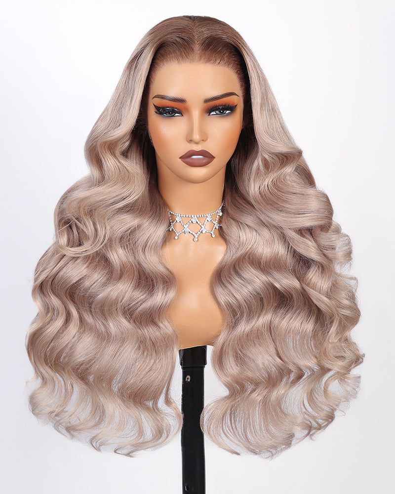 【$299 = 2 WIGS】Arabella 13x6 Three-Go™ Ash Blonde Ombre Glueless Wig Loose Body Wave With Drawstring 100% Human Hair Wig