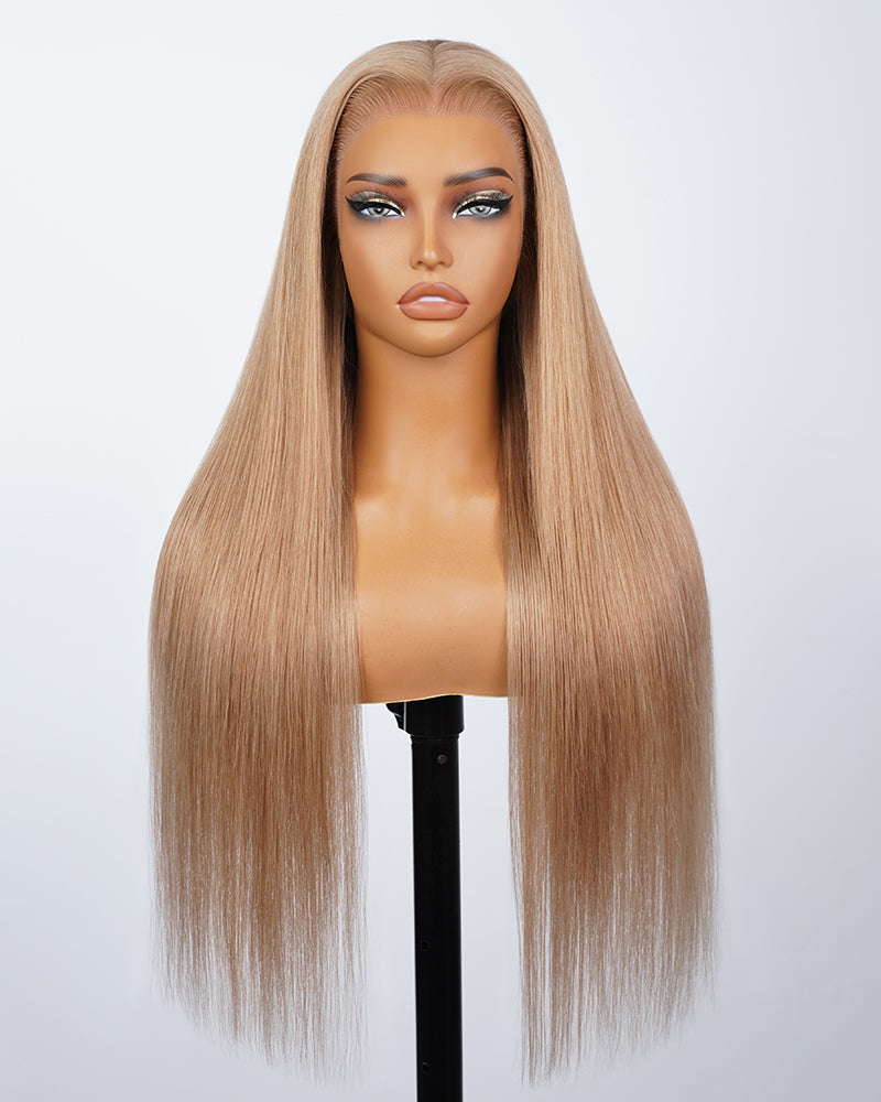 【$299 = 2 WIGS】Arabella 13x6 Three-Go™ Milk Tea Brown Glueless Wig Silky Straight With Drawstring 100% Human Hair Wig