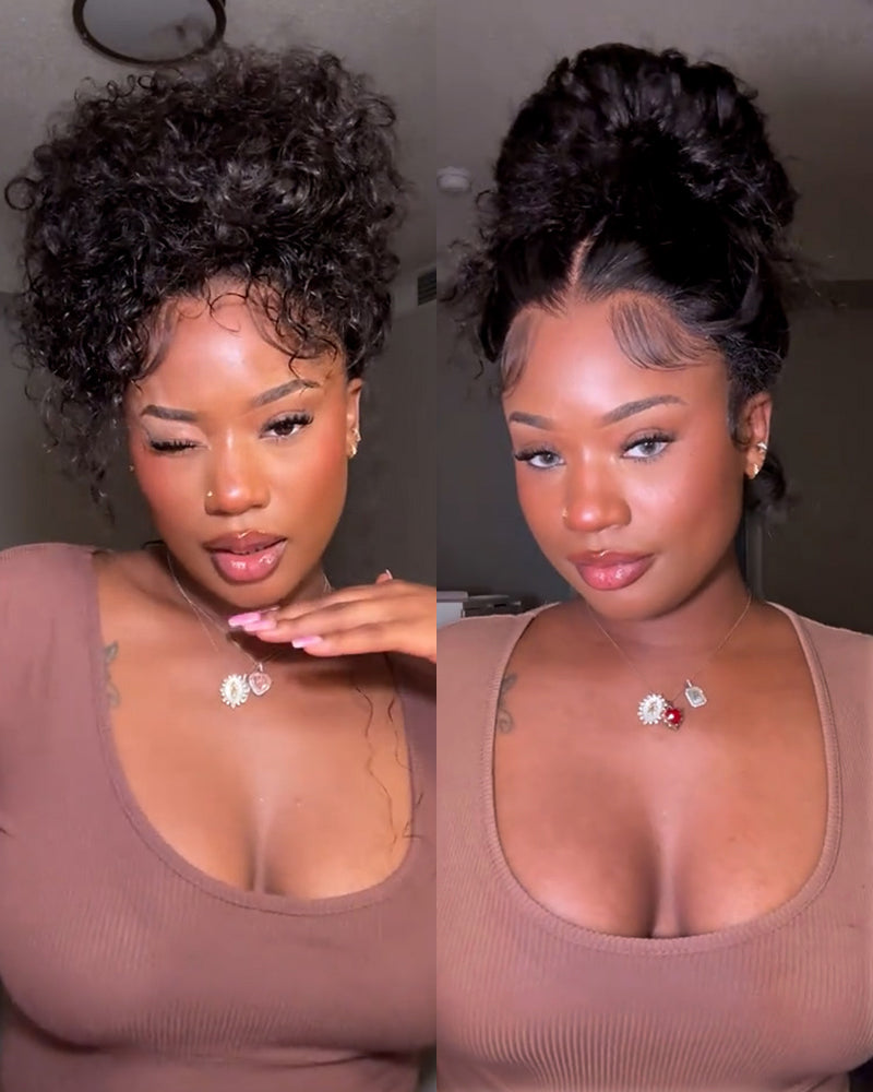 13x6 lace parting styles: 13x6 lace front wig showing middle and side parts with a natural hairline