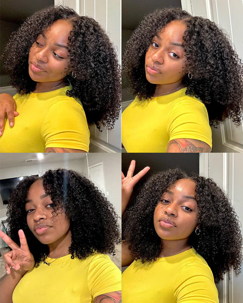 Arabella 6x5/13x4 Lace Glueless Jerry Curly Wig Pre-cut Lace Natural Black Beginner Friendly