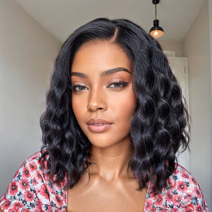 【$299 = 2 WIGS】Arabella 6x5 invisible knots Glueless Deep Wave Wig Pre-cut Lace Natural Black Beginner Friendly