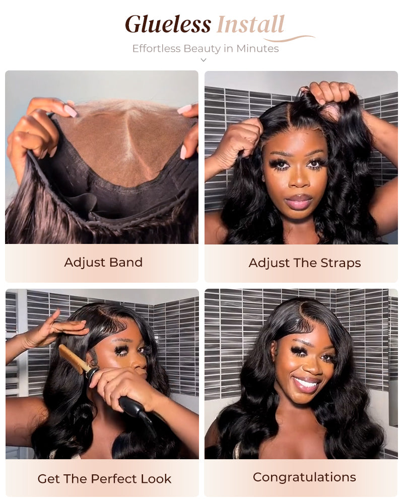 【BOGO】Glueless Natural Black Wavy Blowout 6x5 Pre-Cut Lace Human Hair Wigs