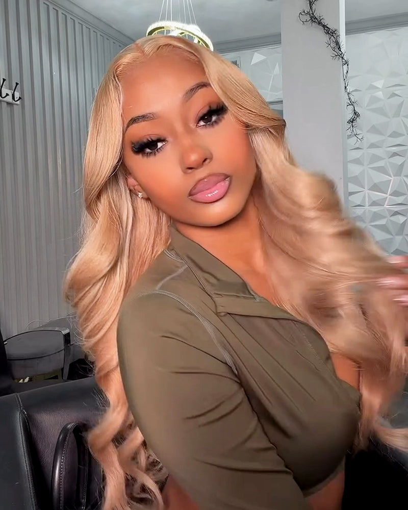【$299 = 2 WIGS】Arabella 13x6 Three-Go™ Milk Tea Brown Glueless Wig Loose Body Wave With Drawstring 100% Human Hair Wig