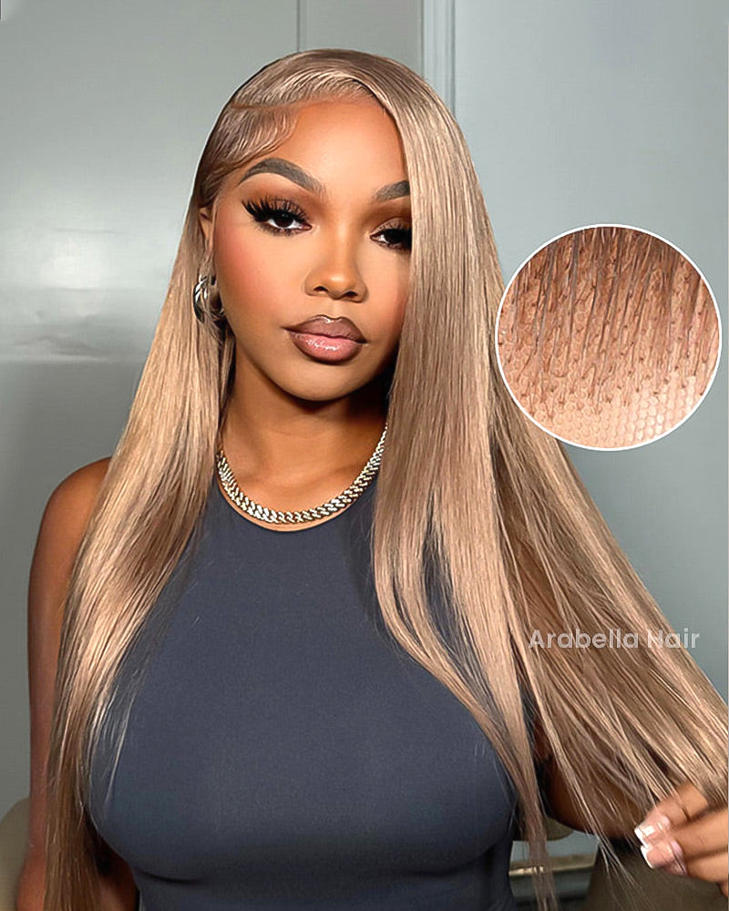 Arabella 6x5/13x4 Lace Glueless Milk Tea Brown Straight Wig Pre-cut Lace Beginner Friendly