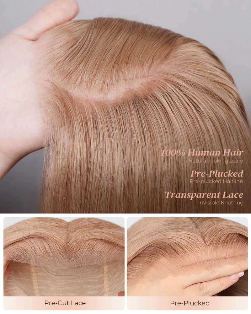 Arabella 6x5/13x4 Lace Glueless Milk Tea Brown Straight Wig Pre-cut Lace Beginner Friendly