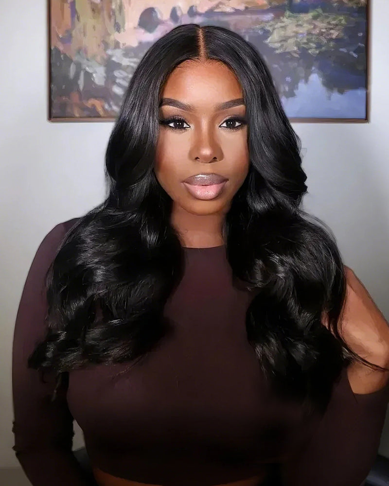 Arabella T-Part Lace Glueless Water Wave Wig Natural Black Clip & Go
