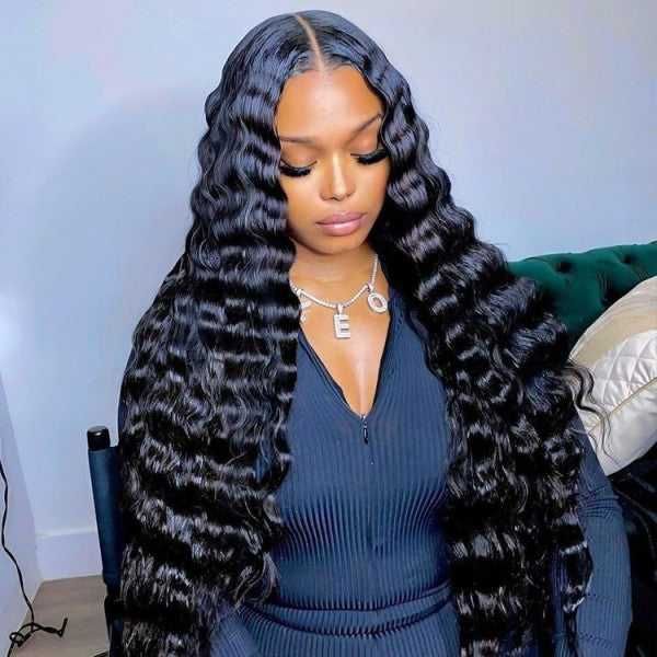 Arabella 【30" Super Sale】 6x5 Invisible Knots Glueless & 13x4 Lace Front Pre-Bleached Knots Natural Black Body Wave/Straight/Curly Human Hair Wig