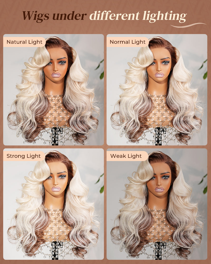 【$299 = 2 WIGS】Arabella 13x6 Three-Go™ Blonde and Brown Ombre Glueless Wig Loose Body Wave With Drawstring
