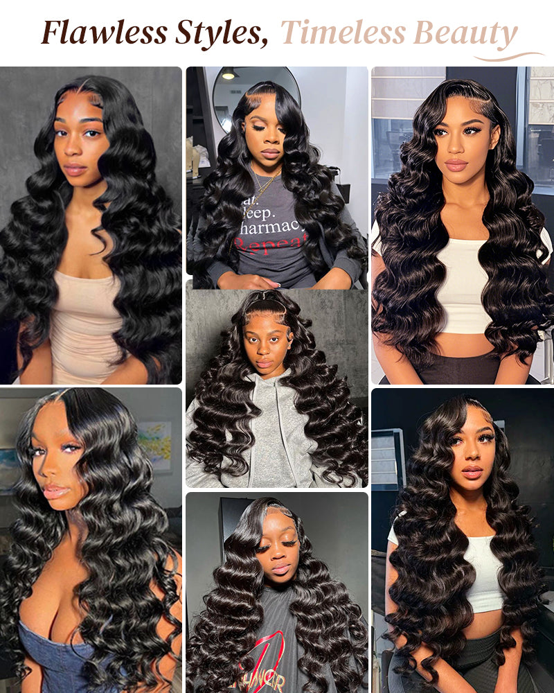 【$299 = 2 WIGS】Arabella 6x5 invisible knots Glueless Loose Deep Wave Wig Pre-cut Lace Natural Black Beginner Friendly