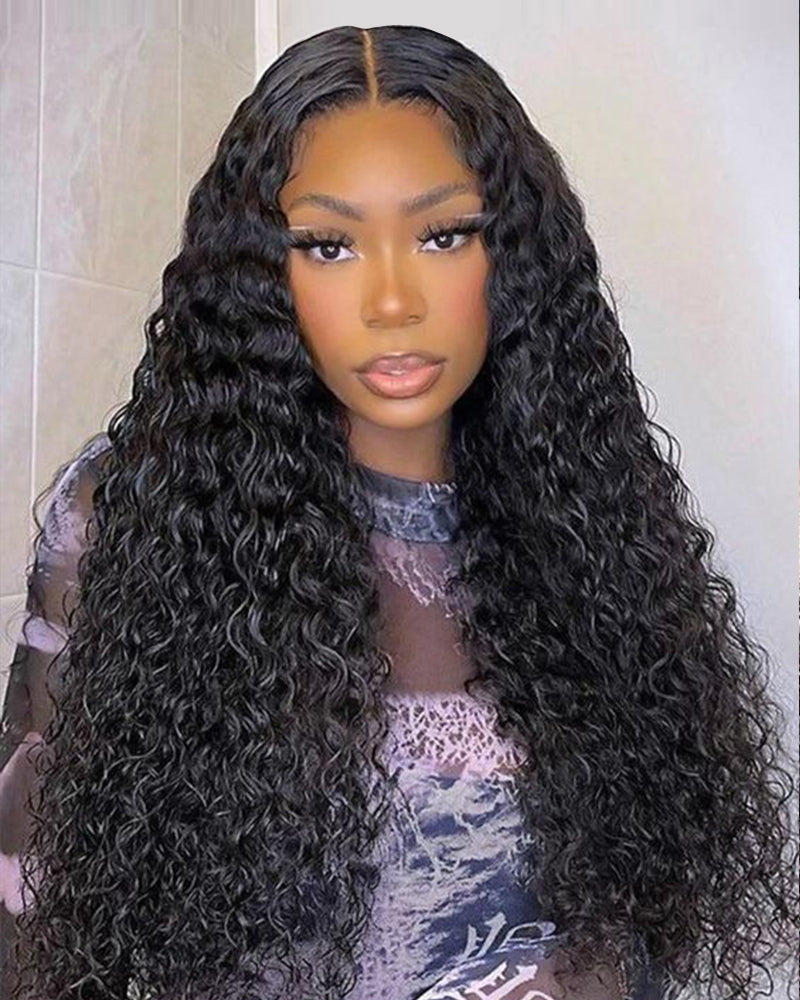 Arabella T-Part Lace Glueless Water Wave Wig Natural Black Clip & Go