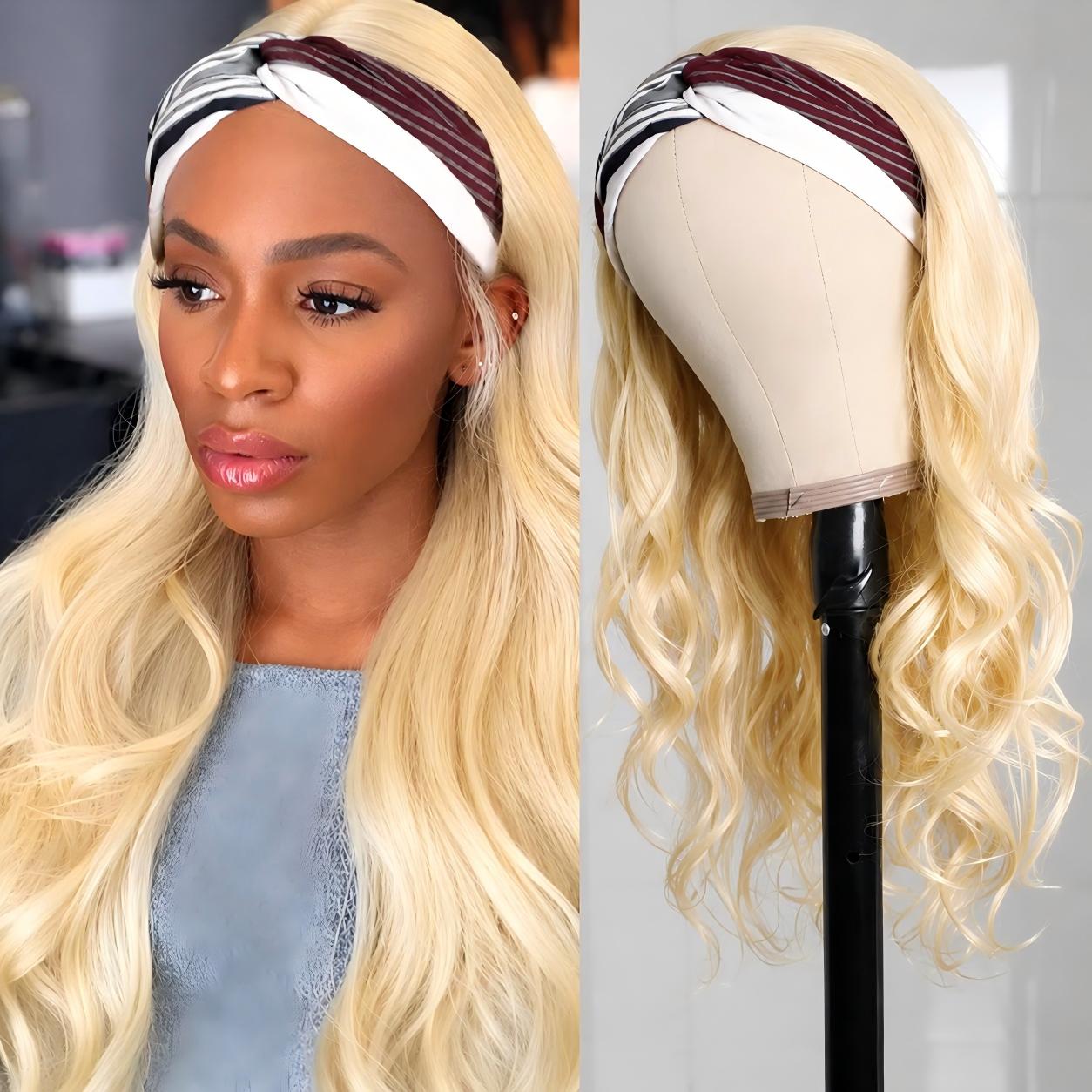 $100-$50 | Arabella 613 Blone Body Wave Headband Wig Human Hair Glueless Wig
