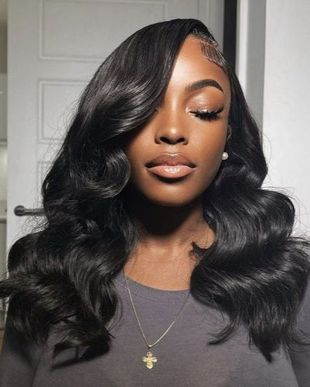 Arabella 6x5/13x4 Lace Glueless Loose Body Wave Wig Pre-cut Lace Natural Black Beginner Friendly