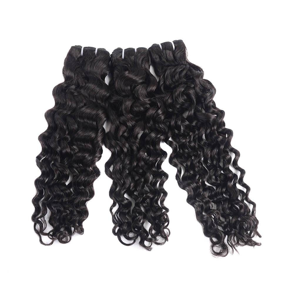 15A Grade Double Drawn Full End Unprocessed Water Wave Hair Natural Black 3 bundles/pack - arabellahair.com