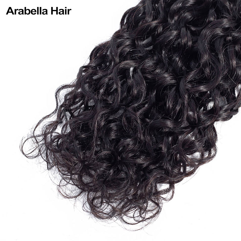 Human hair wig {15A 3Pcs}Water Wave Double Drawn Full End Unprocessed Hair Natural Black 3 Bundles/pack - arabellahair.com