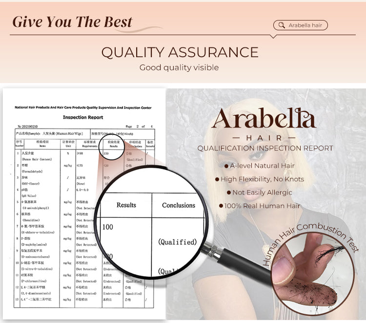 100% Human Hair Test Result of Blonde Straight Bob Wig