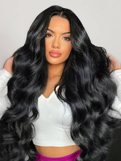 【$299 = 2 WIGS】Arabella 13x4 Frontal Lace Body Wave Wig Invisible Knots Natural Black Realistic Hairline