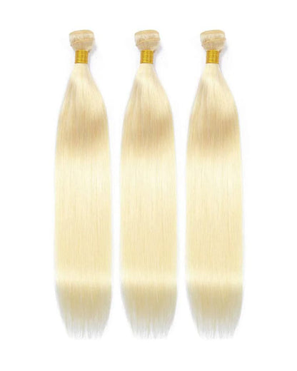 {10A 3Pcs} 613 Blond Body Wave/Straight Virgin Human Hair Weft 3pcs/pack Human Virgin Hair Extensions
