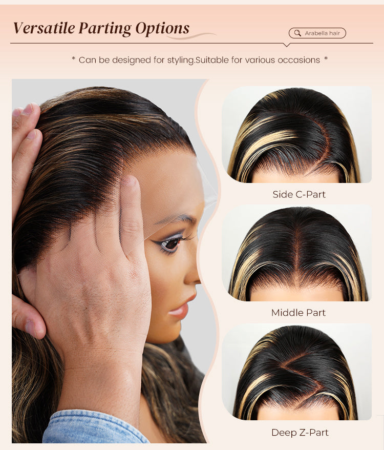 Close-up of Parting Line and Lace on 13×6 Wig