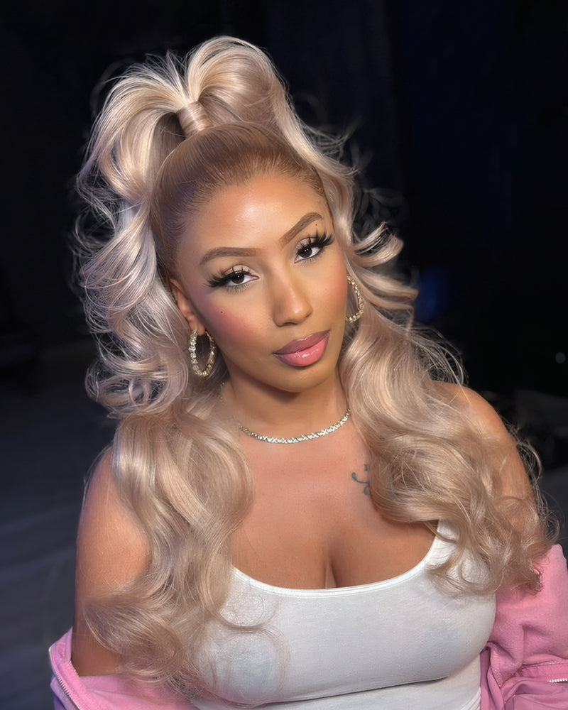 Arabella 13x4 Frontal Lace Ash Blonde Ombre Loose Body Wave Wig Pre-cut Lace Beginner Friendly