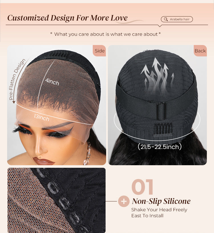 Collage of Lace Size and Lace Design for Black Body Wave Wig