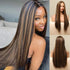 000[flash sale]26" 5x5 Glueless Lace Straight Balayage Highlight Lace Front Colored Human Hair Wig