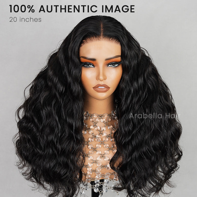 Arabella 6x5 invisible knots Glueless Deep Wave Wig Pre-cut Lace Natural Black Beginner Friendly