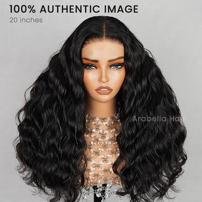 Arabella 6x5 invisible knots Glueless Deep Wave Wig Pre-cut Lace Natural Black Beginner Friendly
