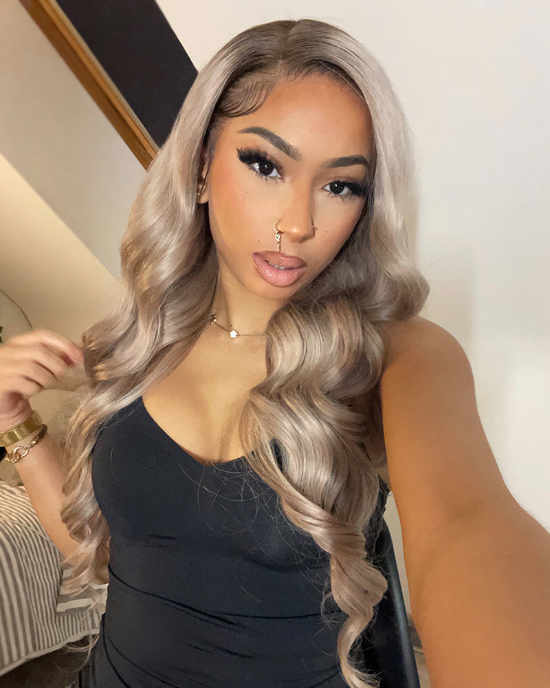 Arabella 13x4 Frontal Lace Ash Blonde Ombre Loose Body Wave Wig Beginner Friendly Loose Body Wave