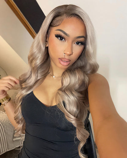 Arabella 13x4 Frontal Lace Ash Blonde Ombre Loose Body Wave Wig Beginner Friendly Loose Body Wave