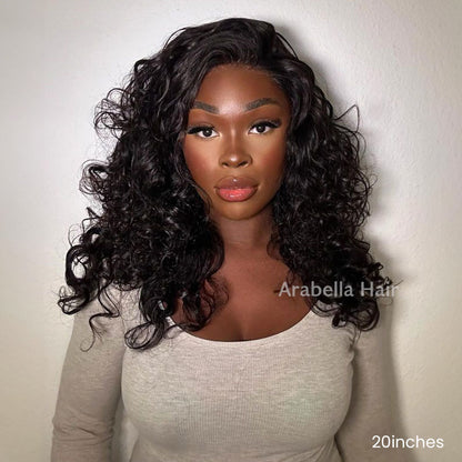 Arabella 6x5/6x6/13x4 Lace Glueless Body Wave Wig Pre-cut Lace Natural Black Beginner Friendly