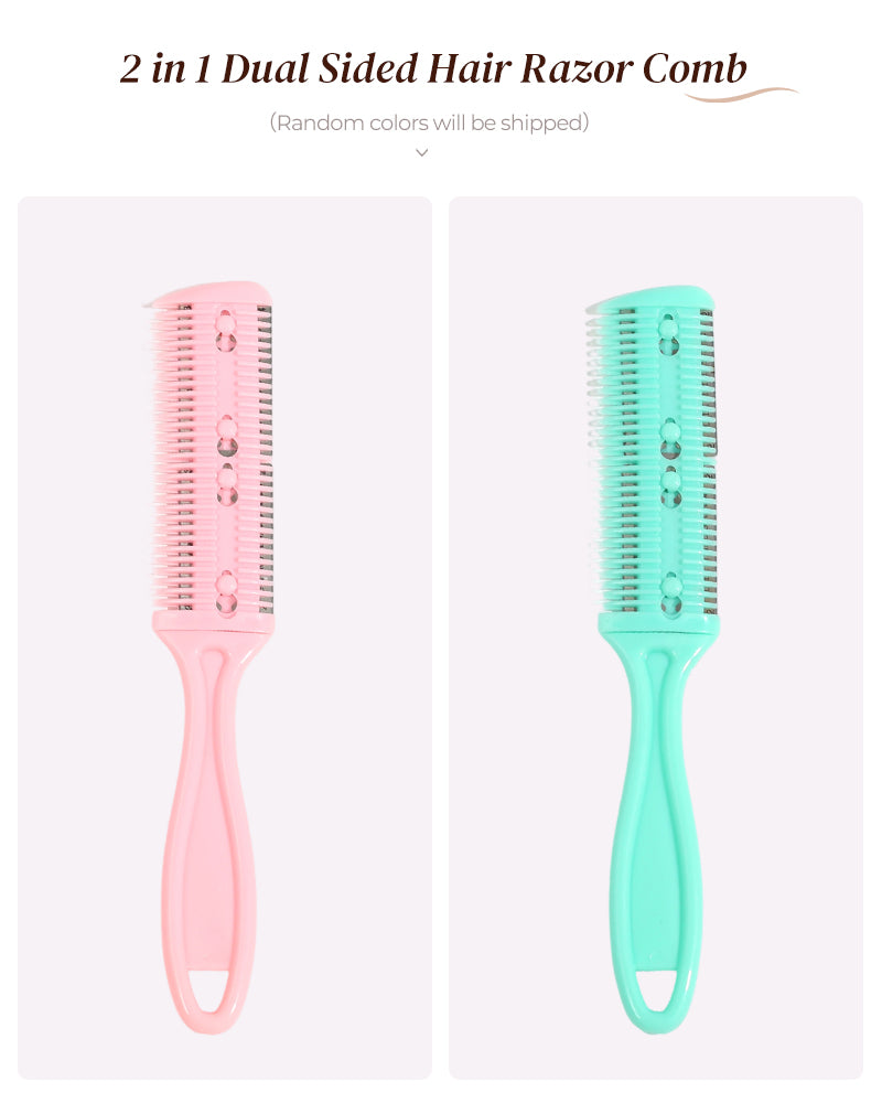 2 in 1 Dual Sided Hair Thinning Cutting Razor Comb