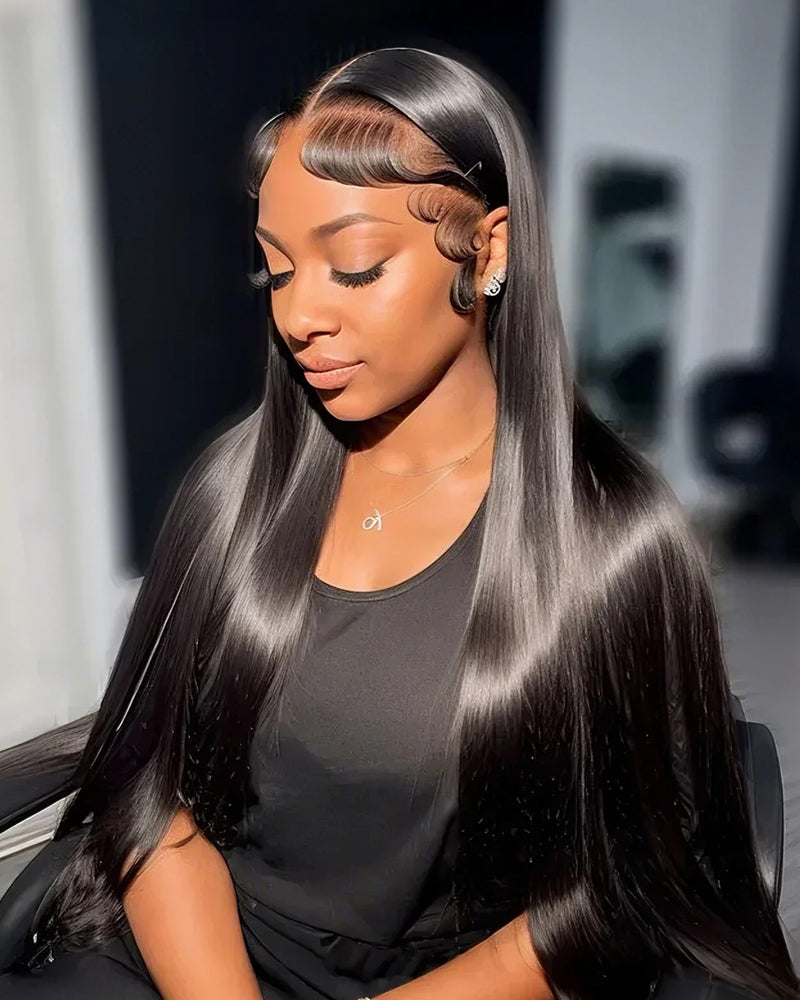 Arabella 【30&quot; Super Sale】 13x4 Frontal Lace Natural Black Silky Straight/Body Wave Wig Invisible Knots Realistic Hairline