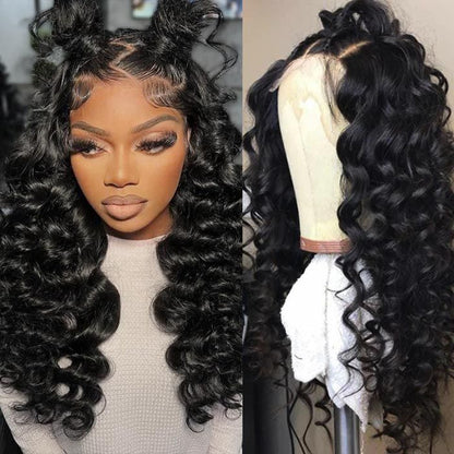 Arabella 360 Full Lace Glueless Loose Deep Wave Wig Invisi Drawstring Natural Black Pull &amp; Go