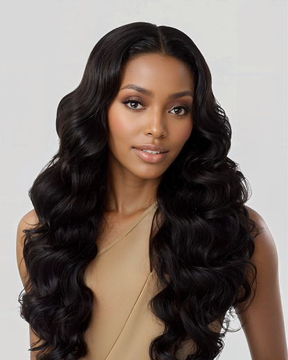 Arabella 360 Full Lace Glueless Body Wave Wig Invisi Drawstring Natural Black Pull &amp; Go