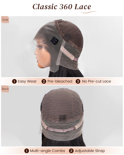 Side and Back View of 360 Lace Wig